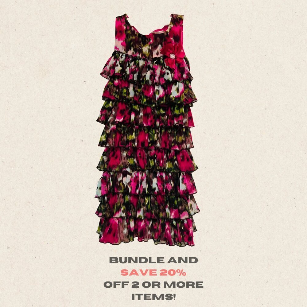 🌸 Bloome Girls Multicolor Ruffle Dress – Perfect for Your Little Fashionista!